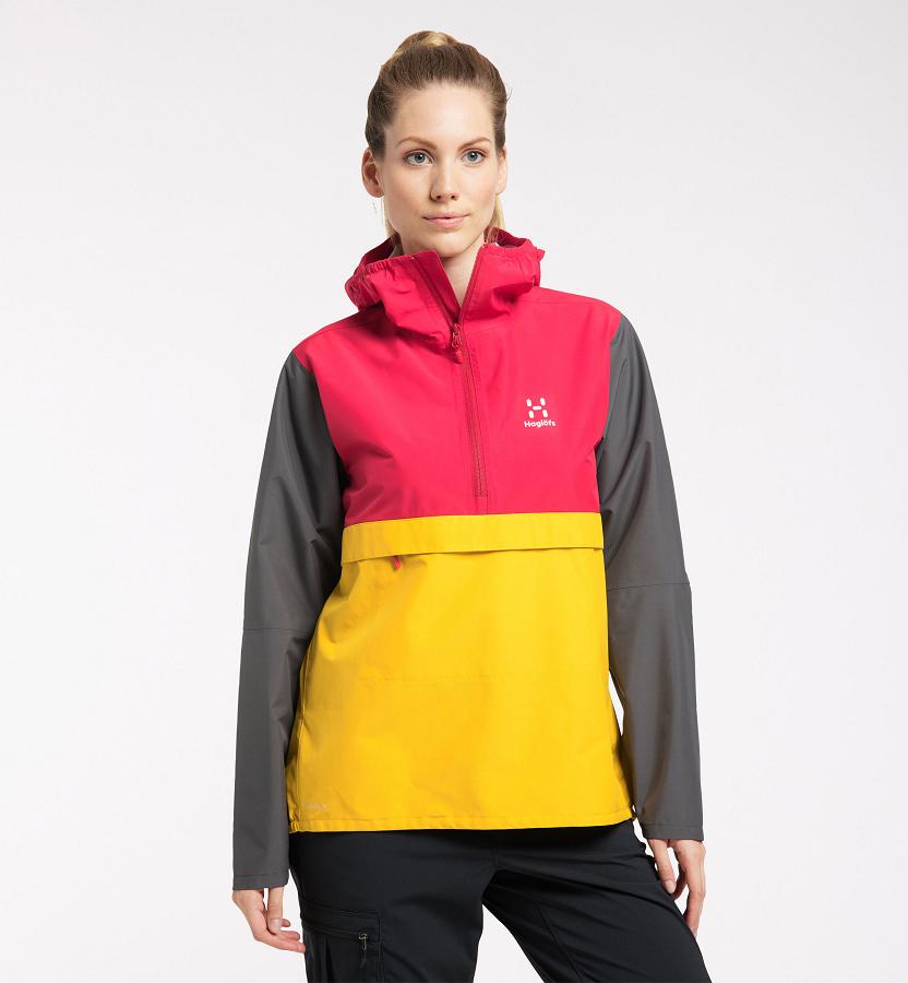 Haglöfs Womens Spira Waterproof Jacket Black Yellow New Zealand 64102FJKH